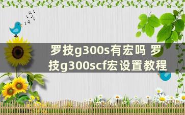 罗技g300s有宏吗 罗技g300scf宏设置教程